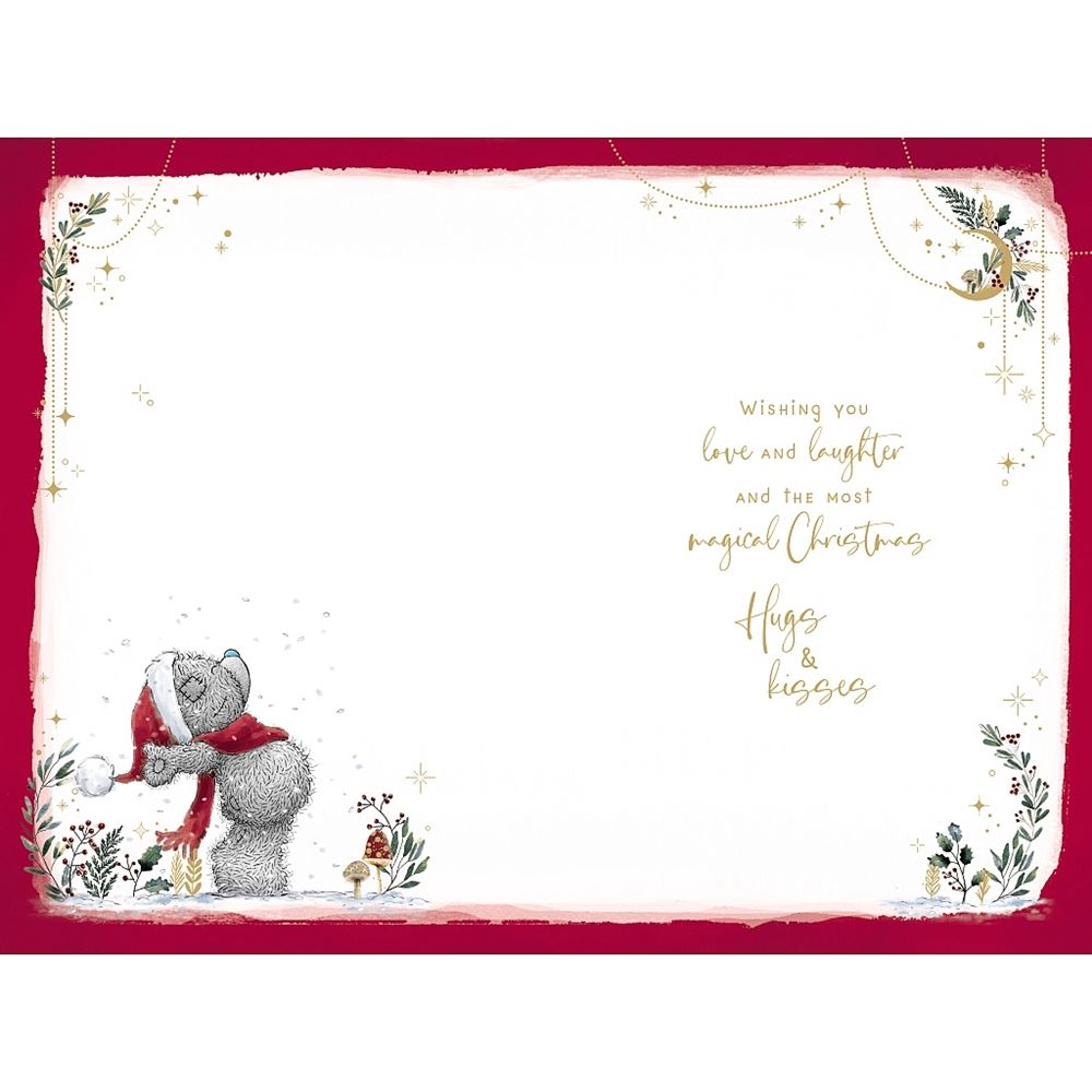 Bear Looking Up In Snow Mam Christmas Card