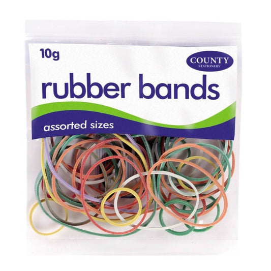 Packets Rubber Bands Assorted Colour Sizes 10g