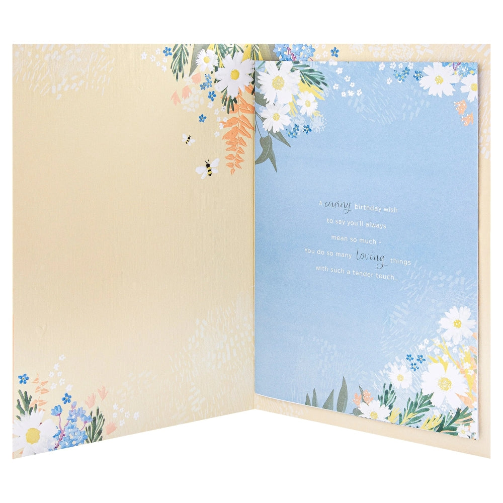 Orange Florals Design & Heartfelt Verse Wife Birthday Card