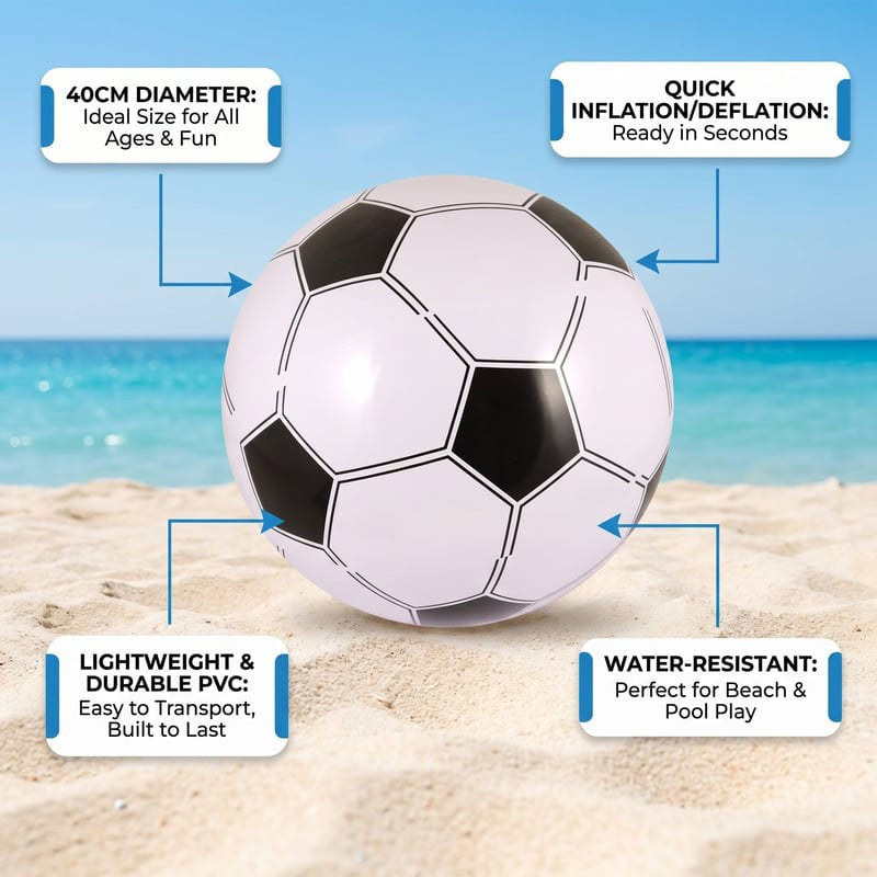 Inflatable Football 40cm - Kids Beach Day Summer Fun Small Football Playground Game Garden Paddling Pool