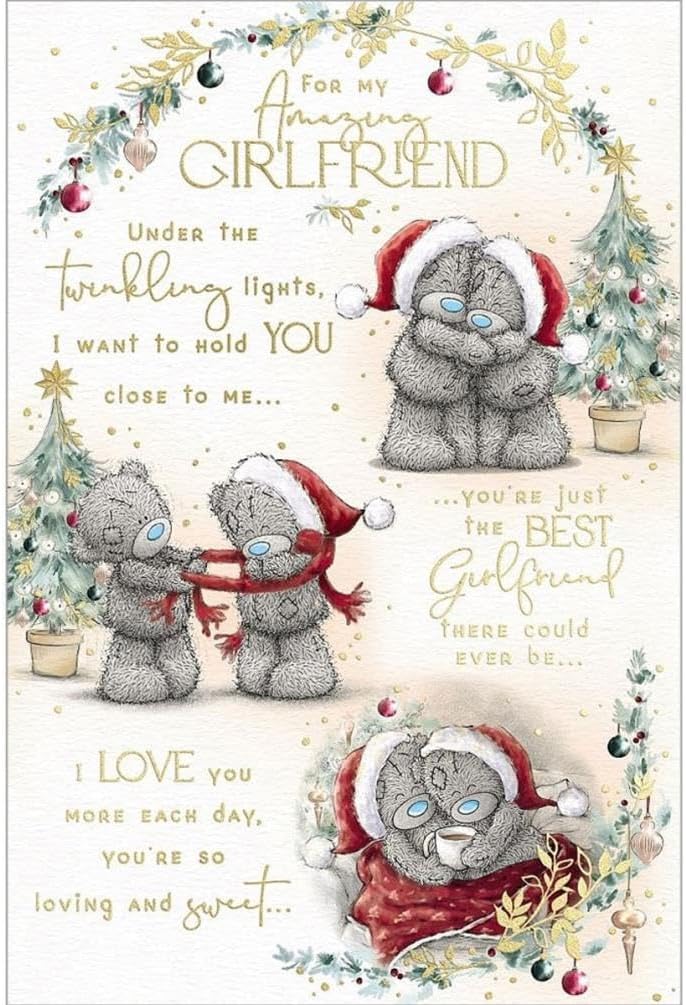 Bears Wearing Christmas Hats Storyboard Amazing Girlfriend Verse Christmas Card