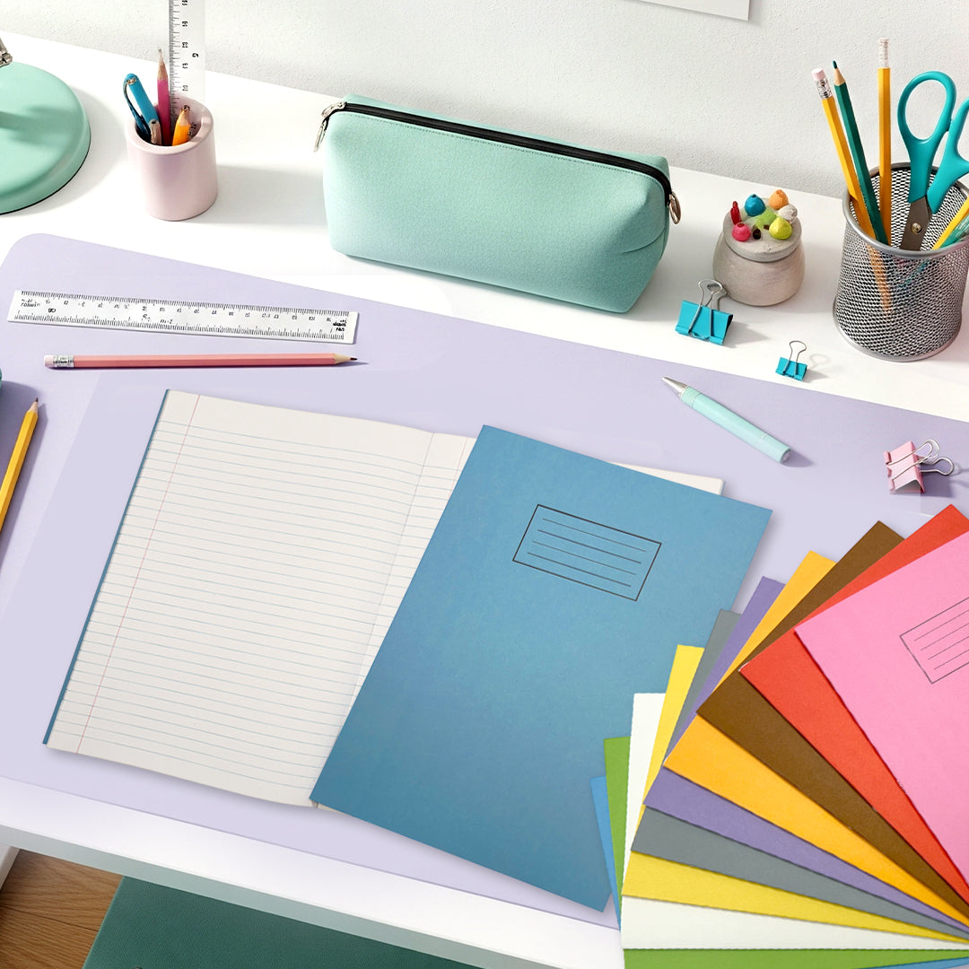 Pack of 50 Janrax A4 Assorted 80 Pages Feint and Ruled Exercise Books