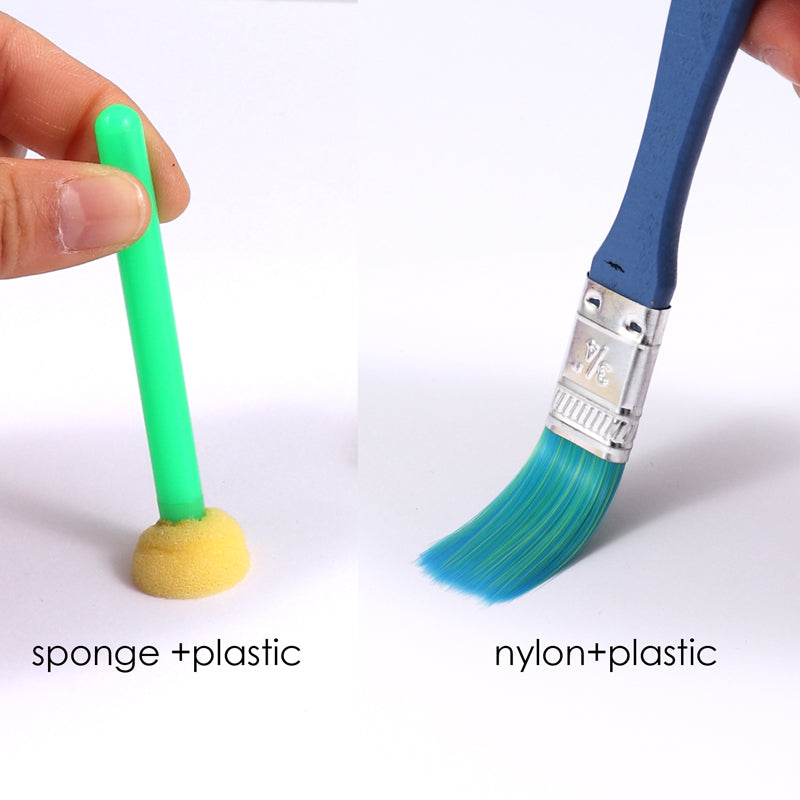Pack of 11 Assorted Size Plastic Sponge Artist Brushes