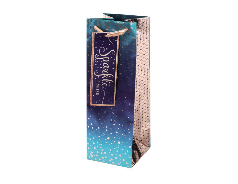 Pack of 12 Seasonal Celebration Design Bottle Size Christmas Gift Bags