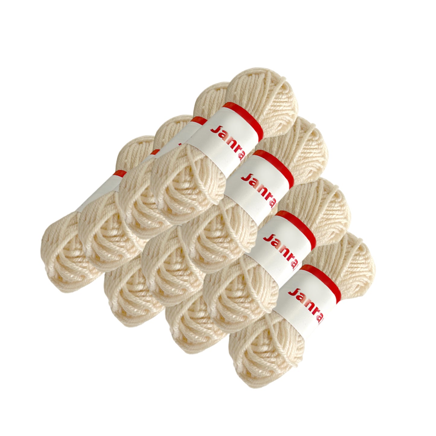 Pack of 5 Beige Acrylic Yarn Rolls – 10g each, 4 Strand 8 Ply Knitting Wool