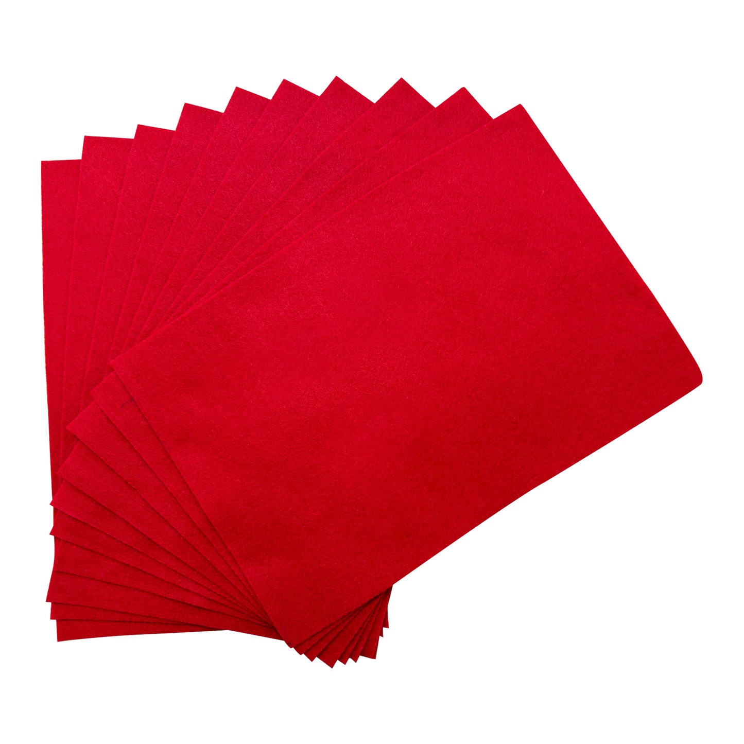 Pack of 10 A4 Red Coloured Felt 180gsm Sheets