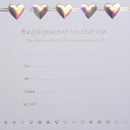 Pack of 10 Jean Barrington Engagement Invitations - Hearts