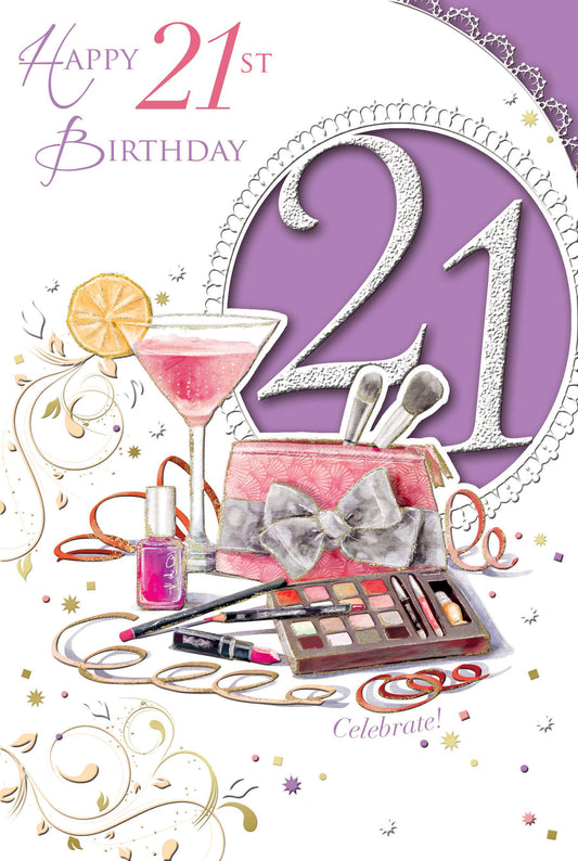 Celebrate 21st Birthday Open Female Celebrity Style Card