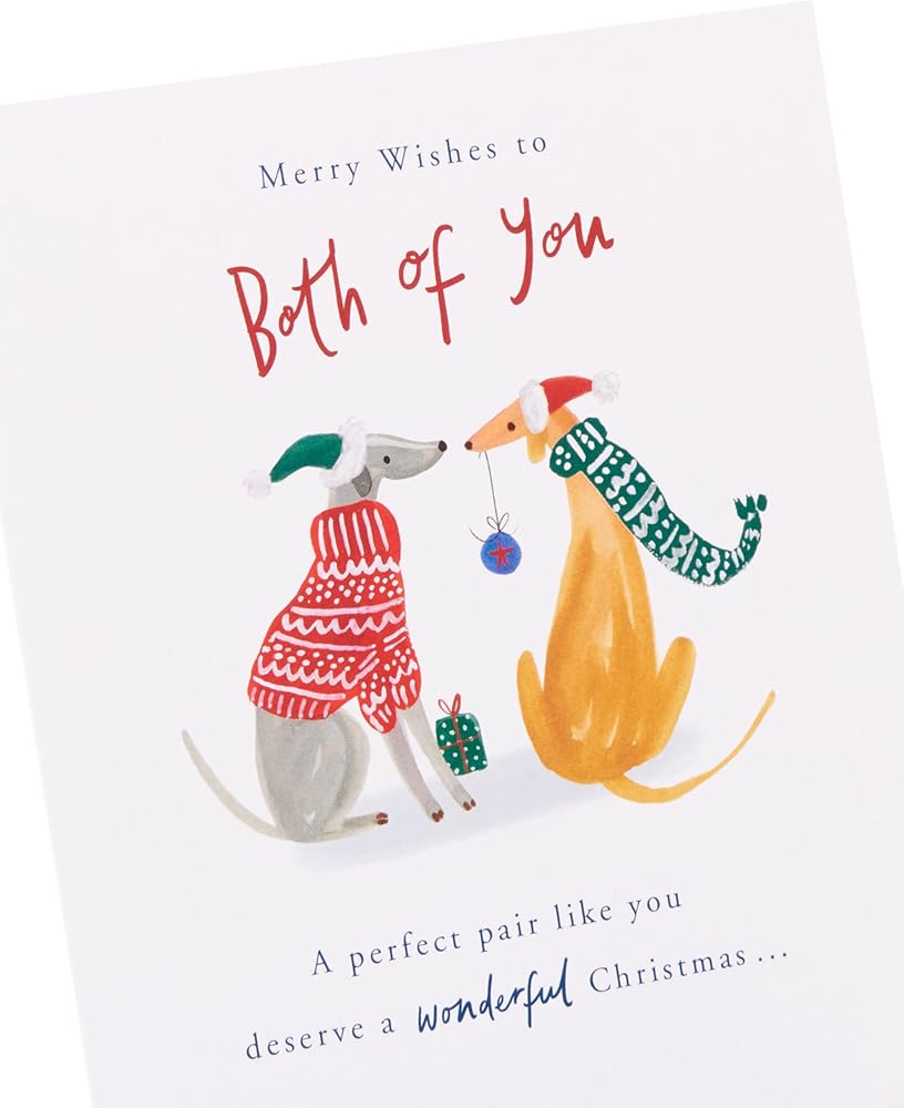 Whippets Design To Both Of You Christmas card