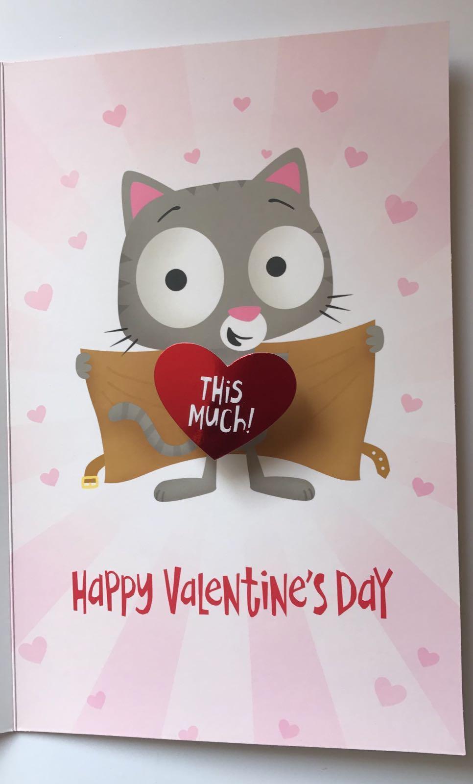 Girlfriend Valentine's Day Pop Up Card Do You Know How Much I Love You