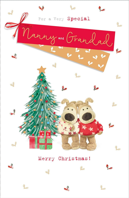 Nanny & Grandad Christmas Card Cute Boofle