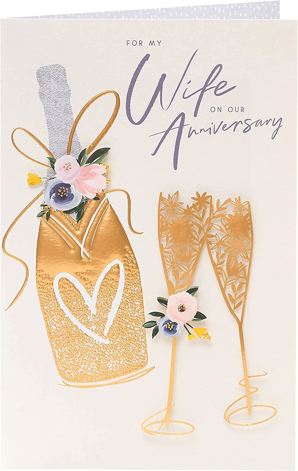 Wife Anniversary Card Contemporary Design Large