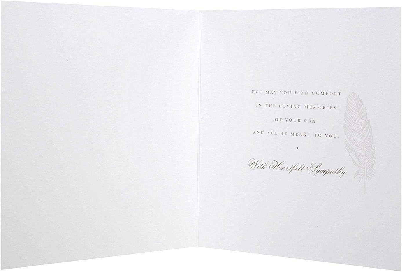 Feathers Design Sympathy Card "Loss of Son"