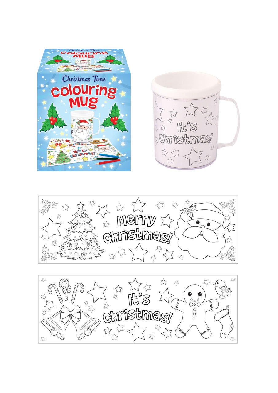 Christmas Colouring Mug with 2 Assorted Designs