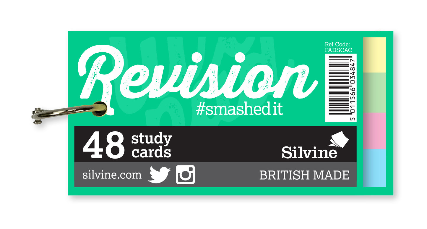 48 Mini Study Revision Cards on Keyring