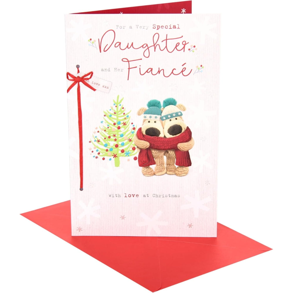 Boofles Near Xmas Tree Daughter & Fiancé Christmas Card