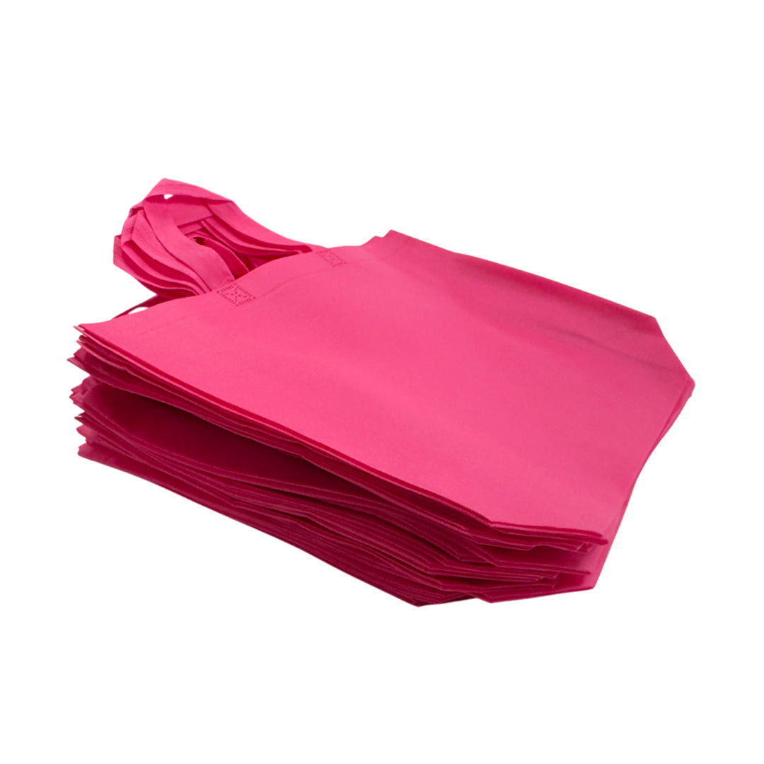 Pack of 100 Pink Coloured 35x25x10cm Non-Woven Bags with Handle