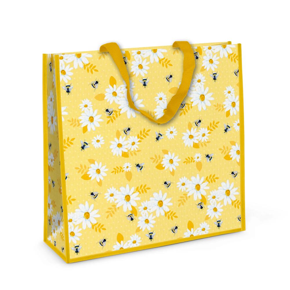 Pack of 12 Bees Square Jumbo PP Woven Bags