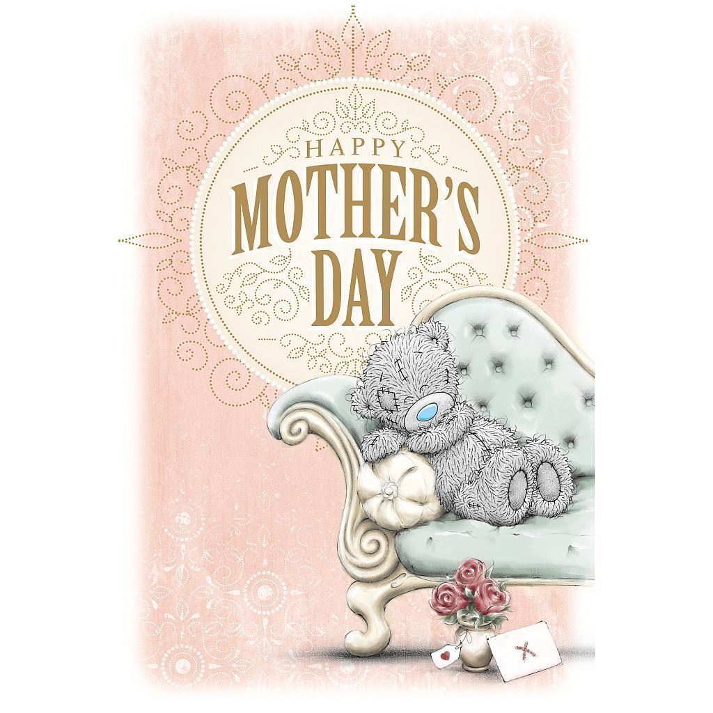 Bear Relaxing Sofa Design Mother's Day Greetings Card
