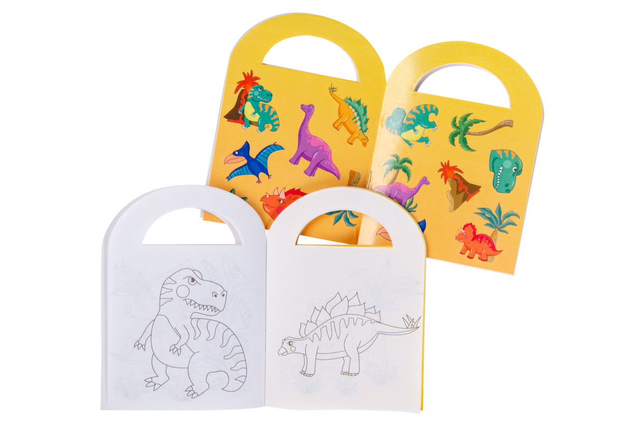 Dinosaur Coloring Mini Book with Stickers