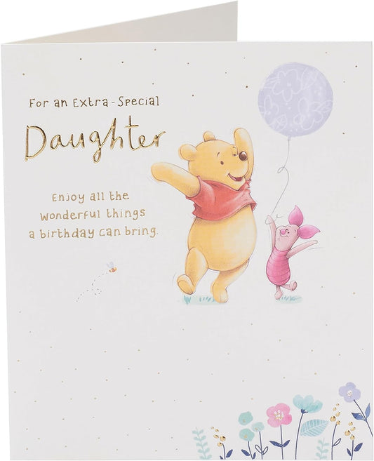 Winnie The Pooh & Piglet Design Daughter Birthday Card