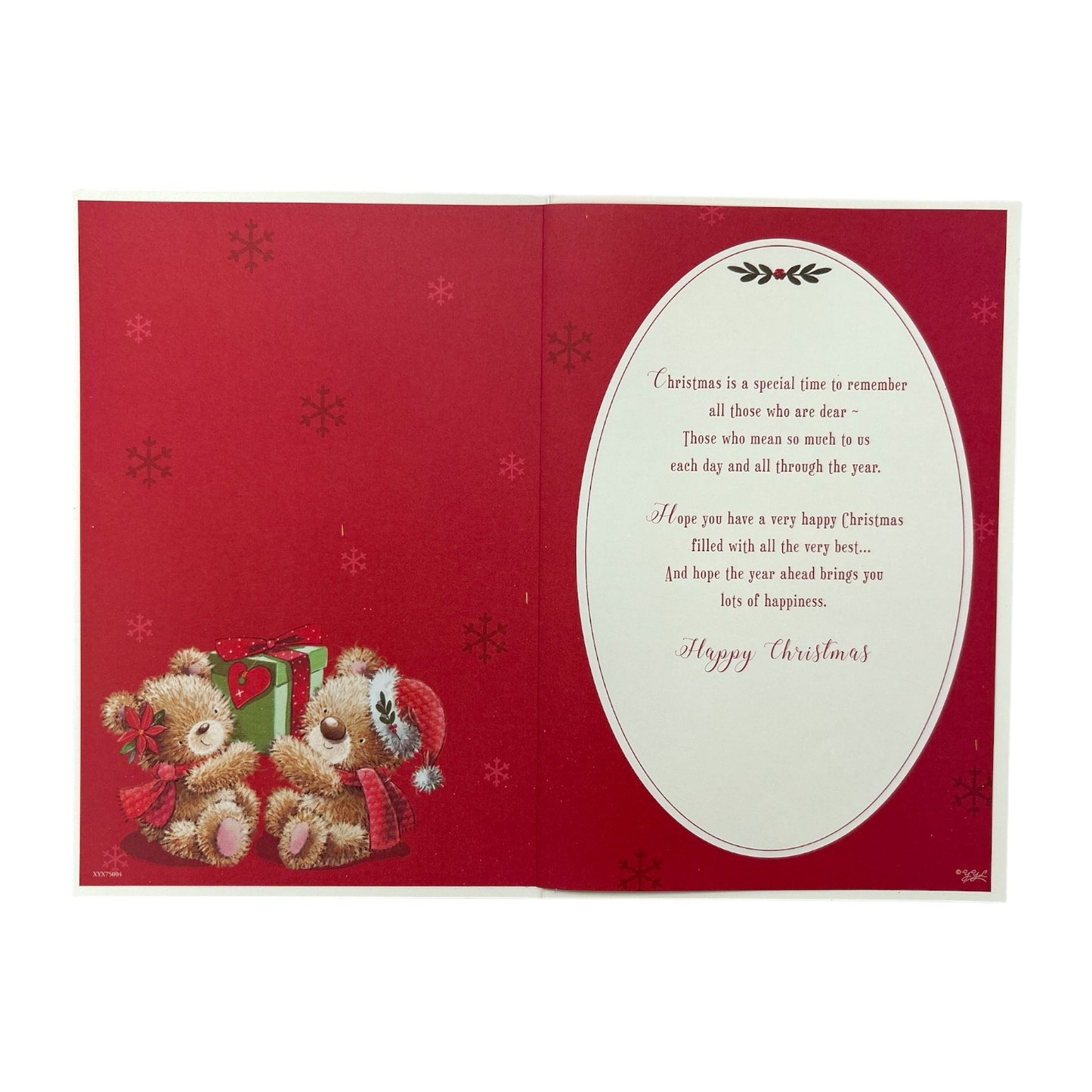 For a Special Mum and Dad Festive Teddy Bears Design Christmas Card