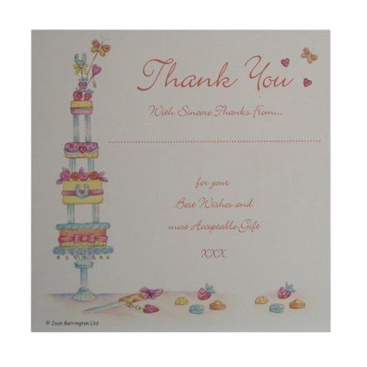 Pack of 10 Luxury White Wedding Gift Thank You Cards with Flitter Finish