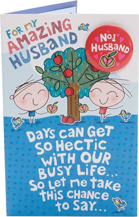 Sweet Design with Badge Husband Birthday Card