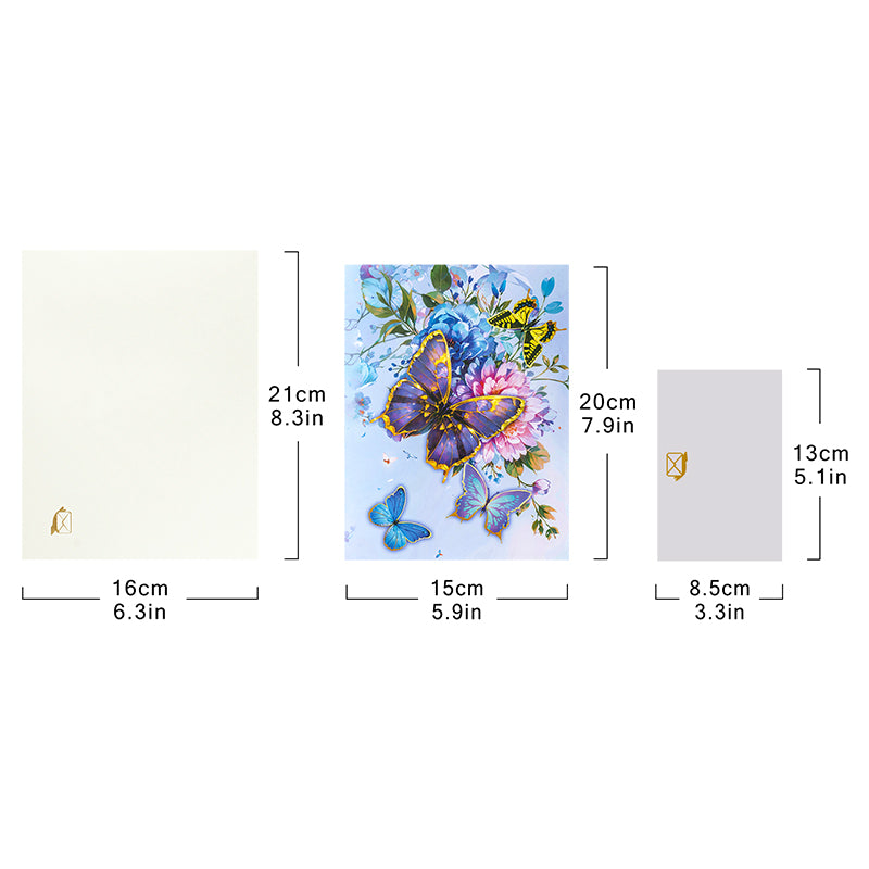 Colorful Whispers Butterfly & Flower 3D Pop Up Greeting Card - Birthday Mother Anniversary Valentine's Day