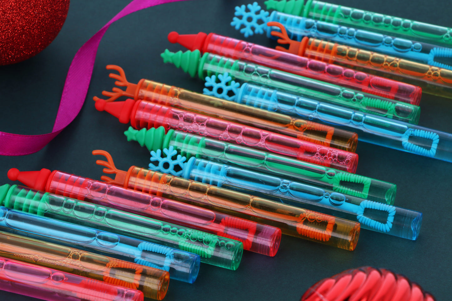 Pack of 12 Christmas Mini Party Bubble Tubes 4ml