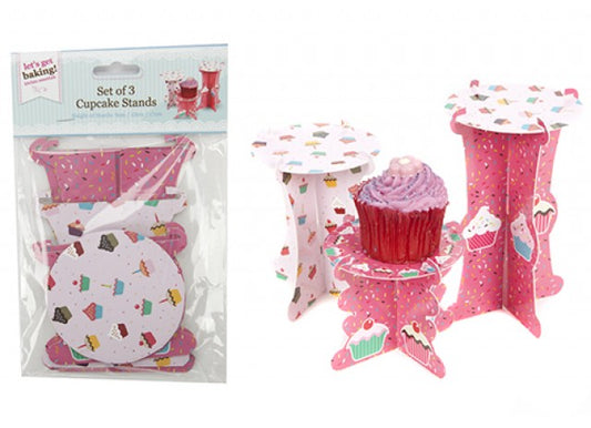 Set of 3 Single Multicolor Cupcake Stands