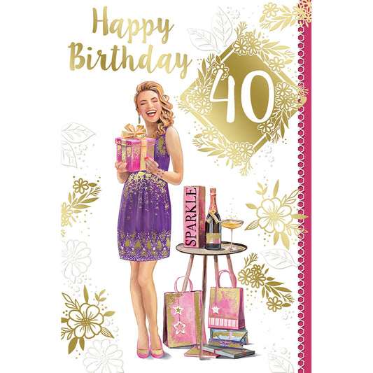 Open Female 40th Celebrity Style Birthday Card
