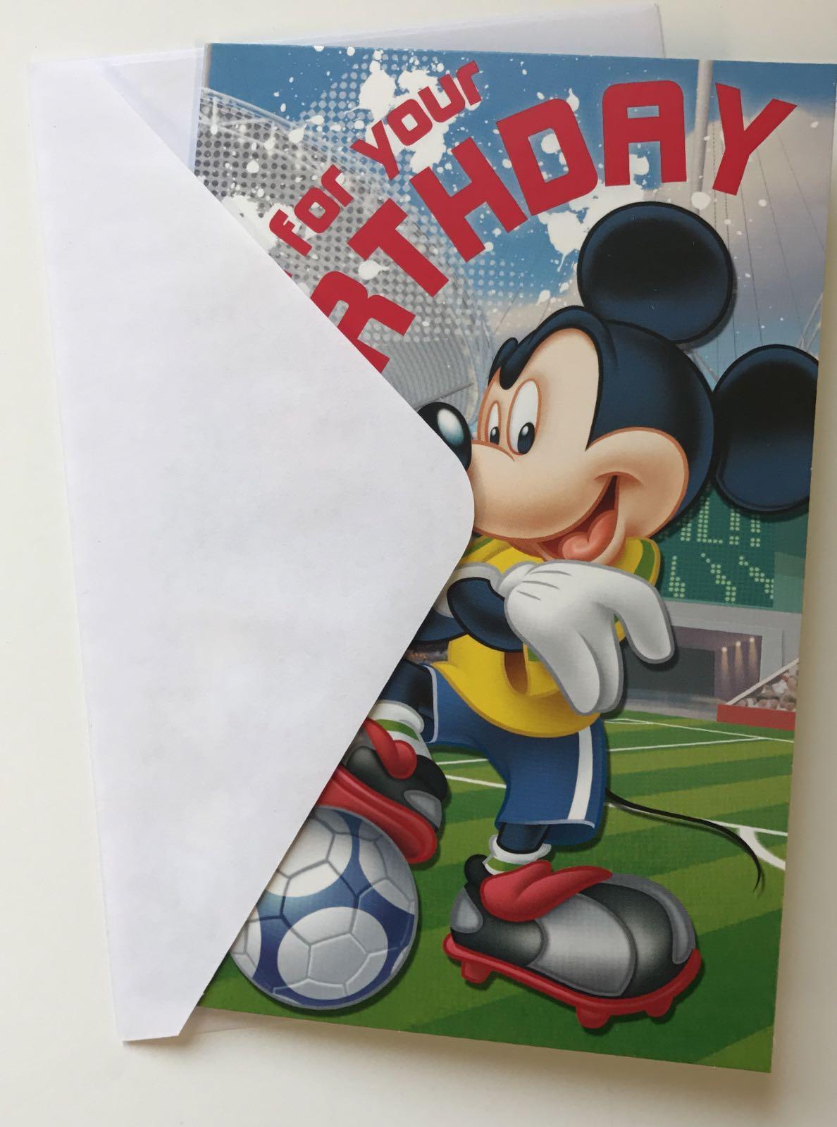 Disney Mickey Mouse Just for Your Birthday Football Birthday Card