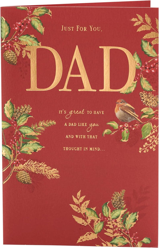 Dad Christmas Card Robin Design 