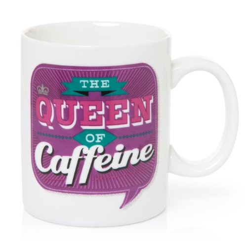 Back Chat 13 fl oz 369 ml The Queen of Caffeine Ceramic Mug Birthday Any Time Gift For Her
