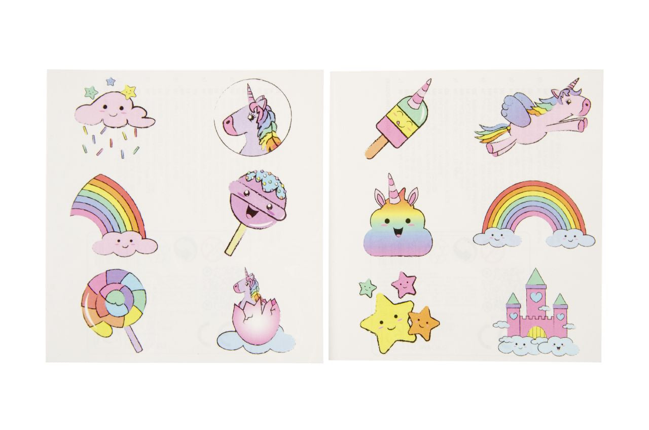96 Pack of 6 Pieces Unicorn Tattoos