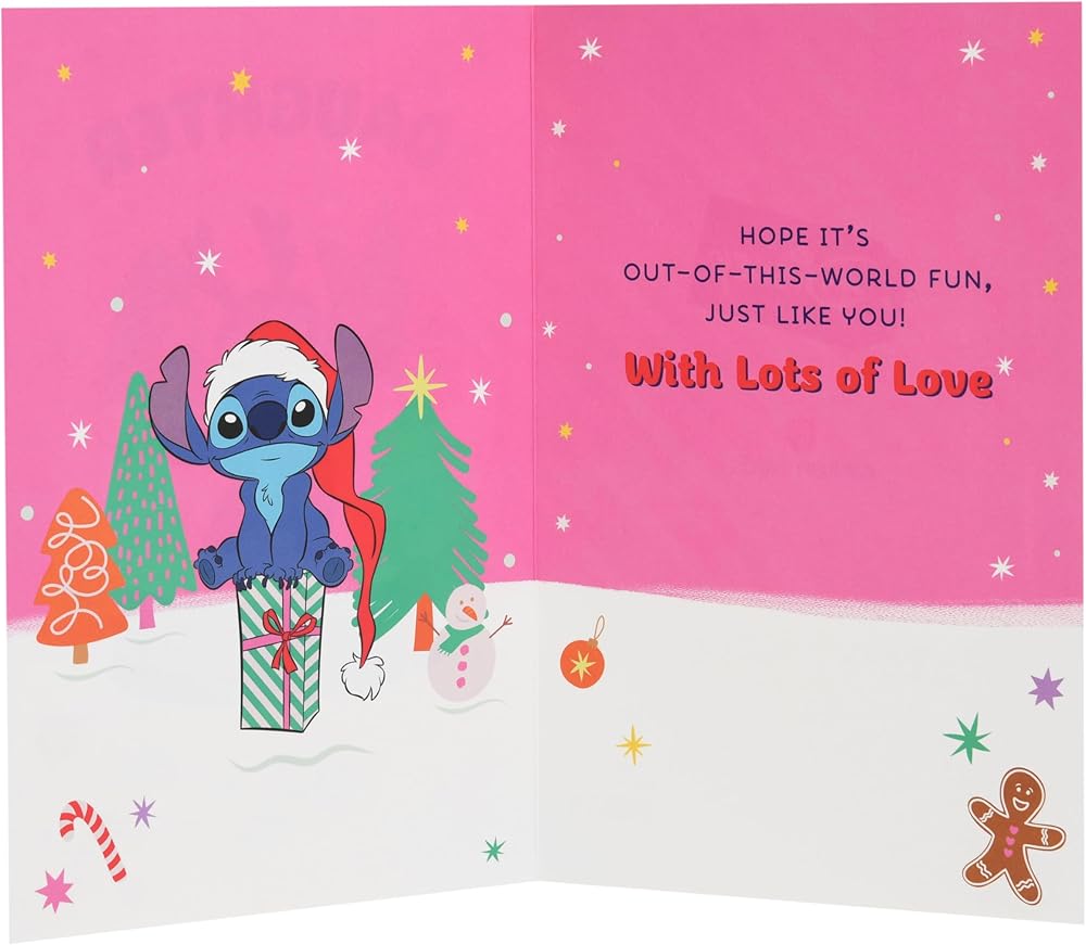 Stitch in Snowglobe Design Daughter Christmas Card