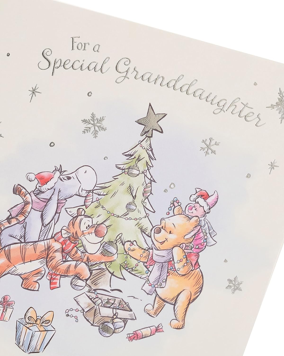 Adorable Design Disney Winnie The Pooh Granddaughter Christmas Card