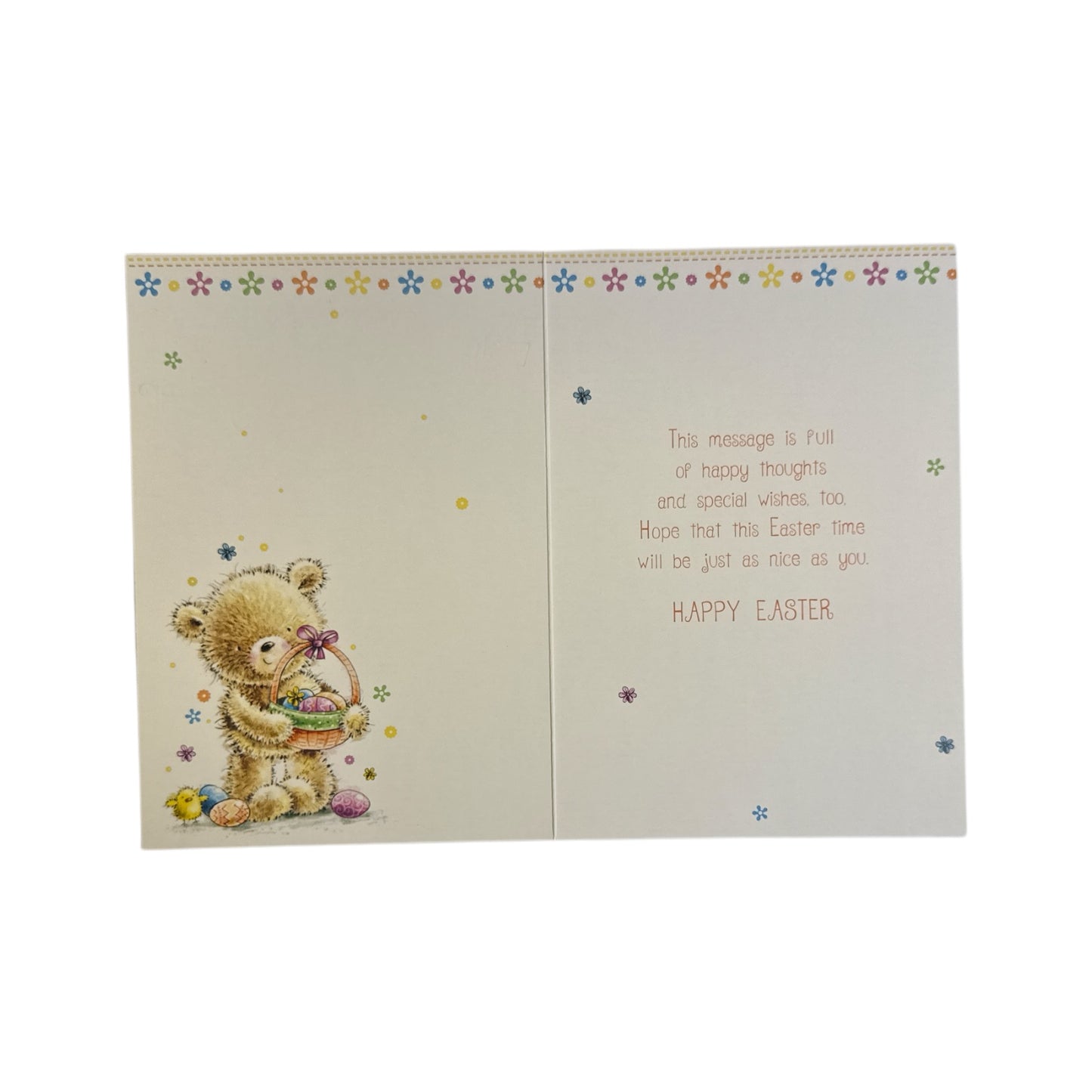 For Dear Daughter Teddy Holding Egg Basket Design Easter Card