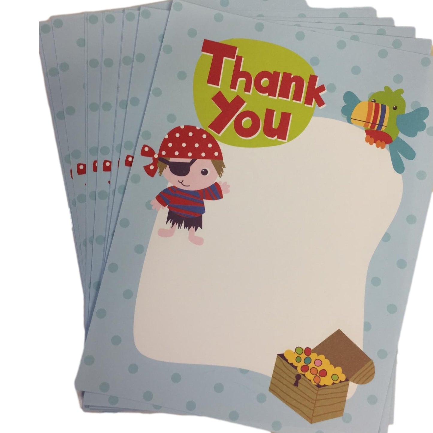 Pack of 20 Boys Pirate Thank You Sheets and Envelopes by Carlton Cards