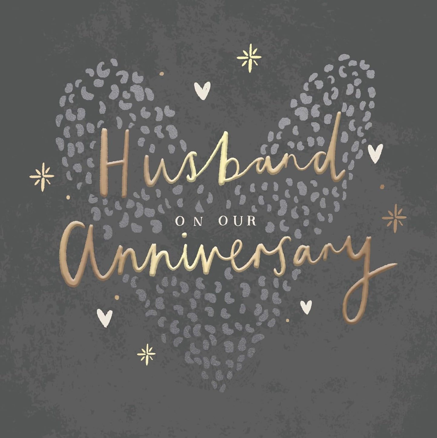 Heart Design Contemporary Luxury Foiled Wife Anniversary Card