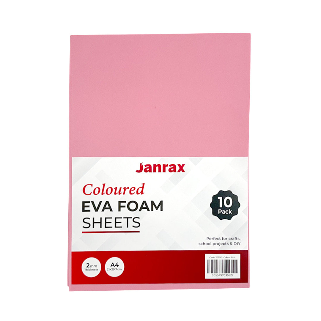 Pack of 50 A4 Pastel Pink Coloured EVA Foam Sheets