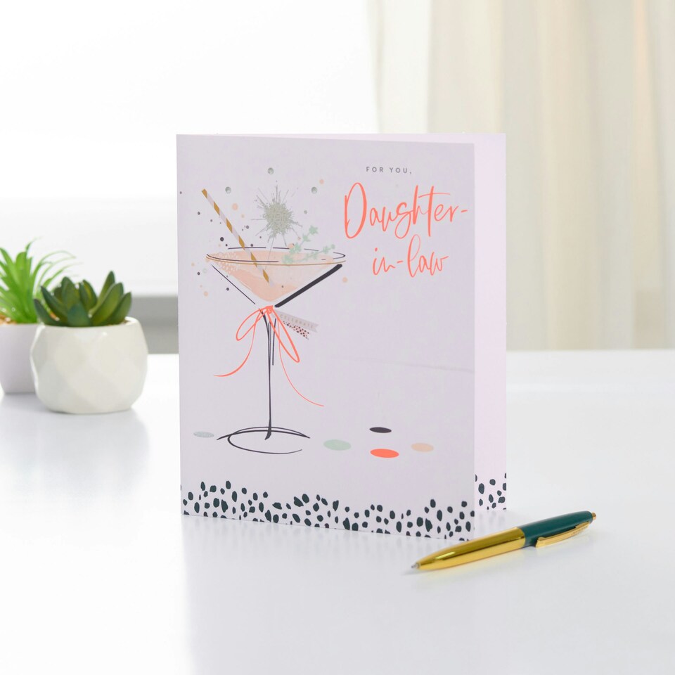 Elegant Cocktail Design Daughter In Law Birthday Card