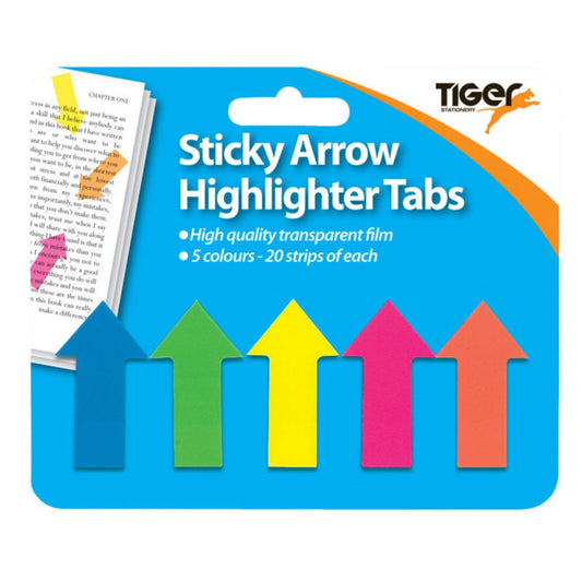 Tiger Sticky Arrow Highlight Tabs - 100 Tabs