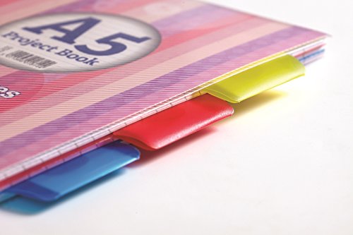 Silvine A5 Project Book 200 Pages with 3 Part Dividers Lined Spiral Book