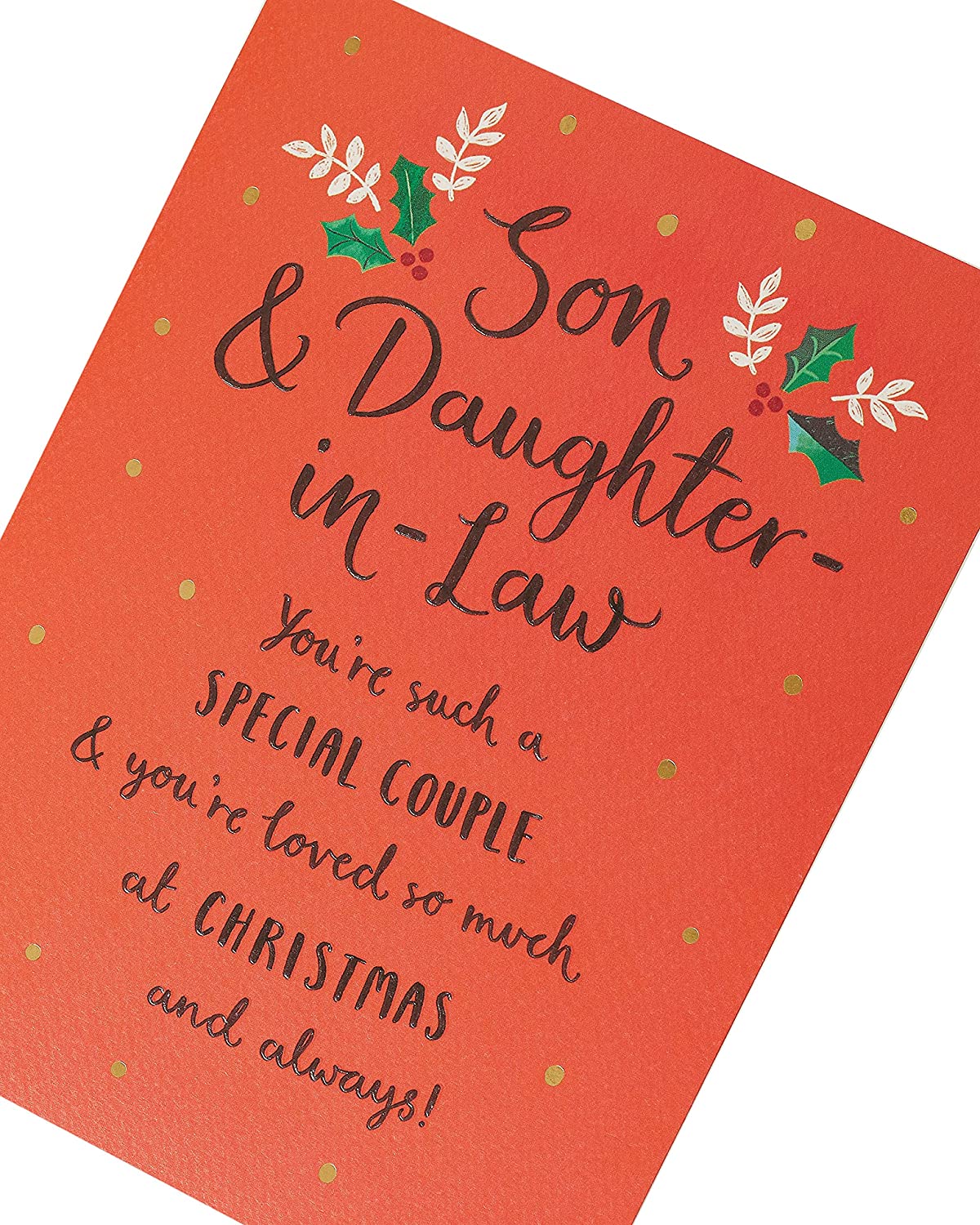 Son & Daughter In Law Typography Christmas Card