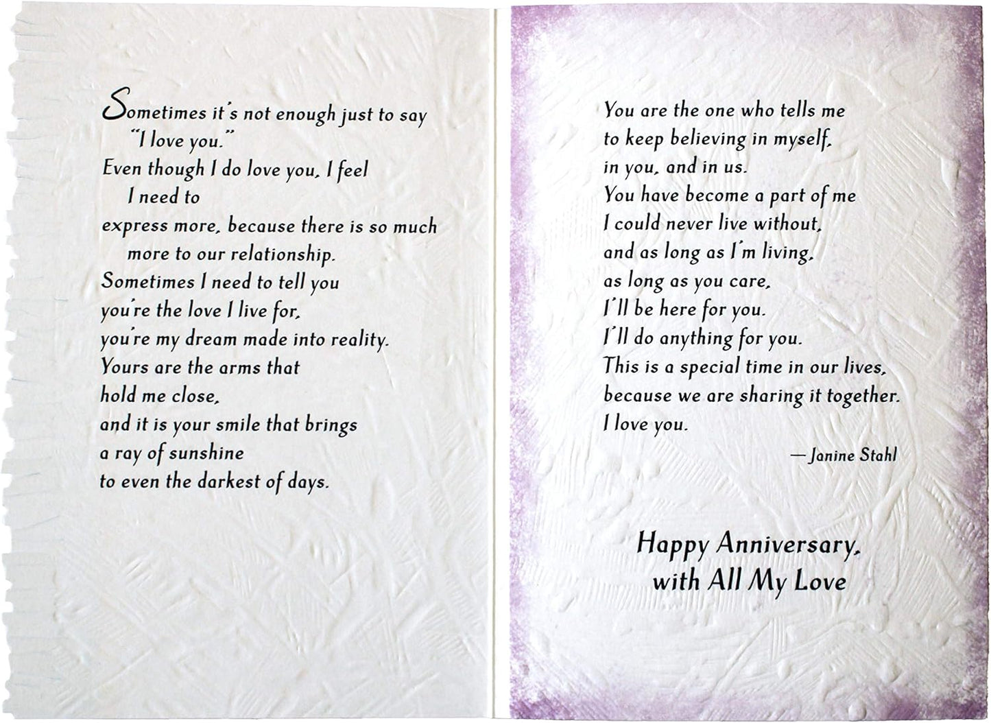 I Want to Say More Than Just ‘I Love You’” is a Sweet Way to Celebrate Anniversary Card