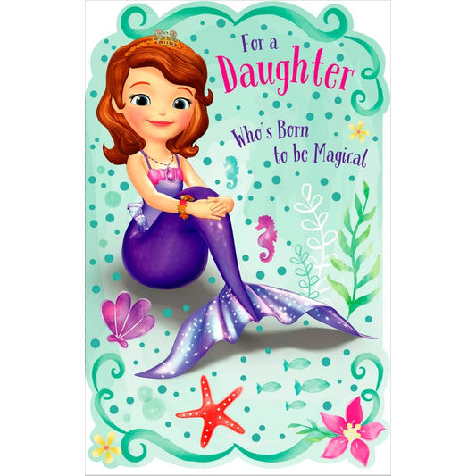 Daughter Princess Sophia Mermaid Birthday Card