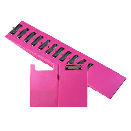 Pack of 12 A5 Pink Foldover Clipboards