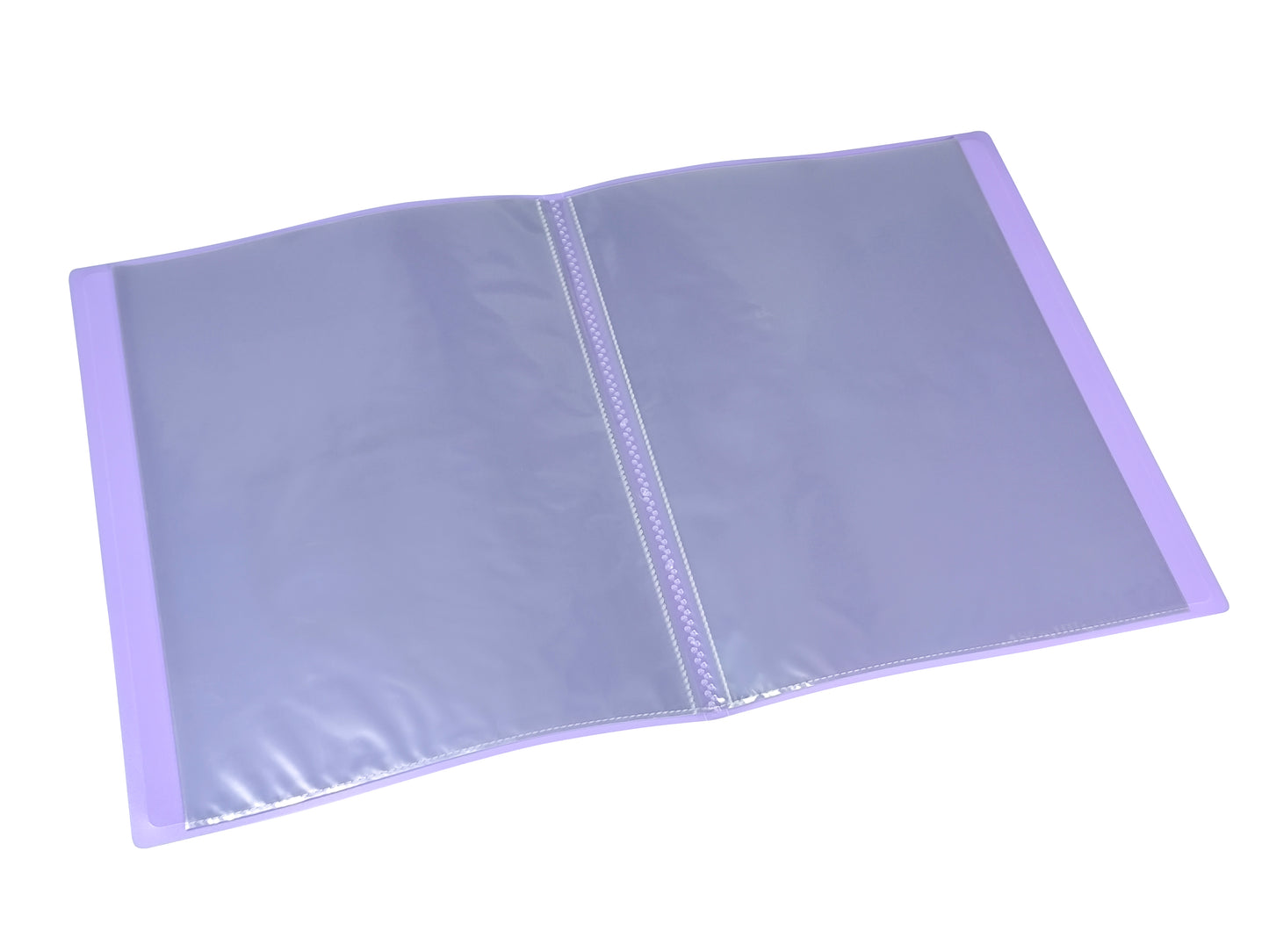 Pack of 12 A4 Pastel Purple Coloured Flexicover 20 Pocket Display Books with Card Pocket